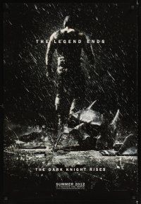 2c182 DARK KNIGHT RISES teaser DS 1sh '12 the legend ends, cool image of broken mask in the rain!