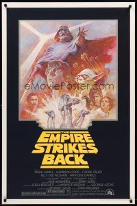 2c225 EMPIRE STRIKES BACK 1sh R81 George Lucas sci-fi classic, cool artwork by Tom Jung!