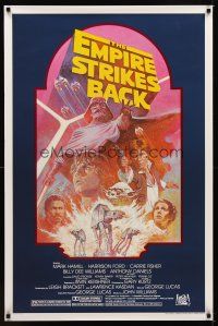 2c226 EMPIRE STRIKES BACK 1sh R82 George Lucas sci-fi classic, cool artwork by Tom Jung!