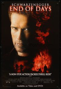 2c229 END OF DAYS video 1sh '99 cool image of grizzled Arnold Schwarzenegger!