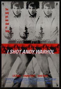 2c336 I SHOT ANDY WARHOL 1sh '96 cool multiple images of Lili Taylor pointing gun!