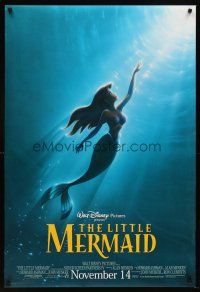 2c391 LITTLE MERMAID advance DS 1sh R97 Ariel swimming to the surface, Disney underwater cartoon!