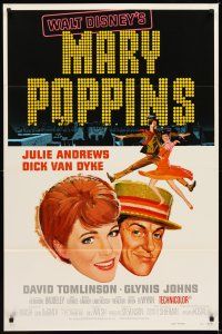 2c422 MARY POPPINS style A 1sh R80 Julie Andrews & Dick Van Dyke in Walt Disney's musical classic!