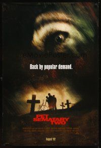 2c505 PET SEMATARY TWO advance DS 1sh '92 Stephen King, zombies are back by popular demand!