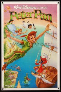 2c506 PETER PAN 1sh R89 Walt Disney animated cartoon fantasy classic, great art of cast!