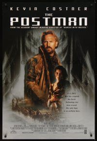 2c529 POSTMAN 1sh '97 cool post-apocalyptic image of Kevin Costner!