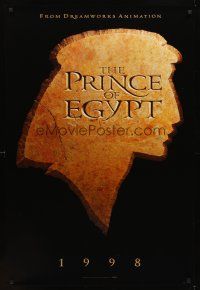 2c534 PRINCE OF EGYPT teaser DS 1sh '98 Dreamworks cartoon, Moses & Rameses!