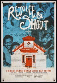 2c557 REJOICE & SHOUT DS 1sh '10 Smokey Robinson, Andrae Crouch, cool image of country church!