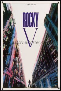 2c581 ROCKY V advance DS 1sh '90 Sylvester Stallone, John G. Avildsen boxing sequel, cool image!