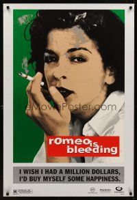 2c585 ROMEO IS BLEEDING teaser 1sh '94 cool stylized image of smoking Annabella Sciorra!