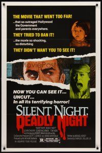 2c627 SILENT NIGHT, DEADLY NIGHT 1sh '84 the movie that went too far, now you can see it uncut!