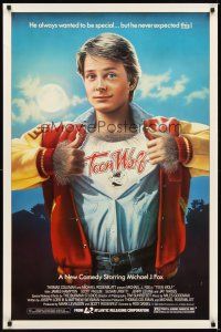 2c683 TEEN WOLF 1sh '85 great artwork of teenage werewolf Michael J. Fox by L. Cowell!