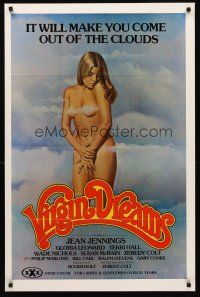 2c747 VIRGIN DREAMS 1sh '77 artwork of sexy naked Jean Jennings covered only by wispy clouds!