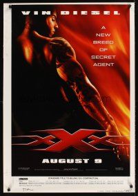 2c791 XXX heavy stock printer's test teaser 1sh '02 Vin Diesel is extreme sports secret agent!