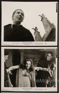 2e534 DRACULA PRINCE OF DARKNESS 6 8x10 stills '66 vampire Chris Lee showing his fangs & more!