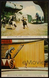 2e227 VALLEY OF GWANGI 4 8x10 mini LCs '69 Ray Harryhausen, FX images of cowboys and dinosaurs!