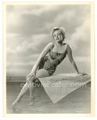 2g002 MARILYN MONROE 8x10 still '50s sexy in swimsuit on edge of diving board with hand on knee!