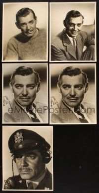 2h133 LOT OF 5 11X14 DELUXE RE-STRIKE STILLS OF CLARK GABLE '60s-70s portraits of the leading man!