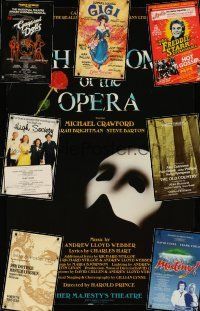 2h166 LOT OF 10 ENGLISH STAGE PLAY WINDOW CARDS '80s-90s Phantom of the Opera, Guys & Dolls +more