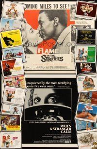 2h199 LOT OF 21 UNFOLDED HALF-SHEETS '61-85 Flame in the Streets, When a Stranger Calls & more!