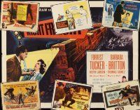2h203 LOT OF 7 FOLDED HALF-SHEETS '50s great crime & western images & artwork!