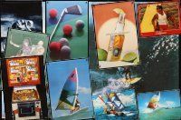 2h208 LOT OF 10 UNFOLDED SPORTS & LEISURE COMMERCIAL POSTERS '80s great colorful images!