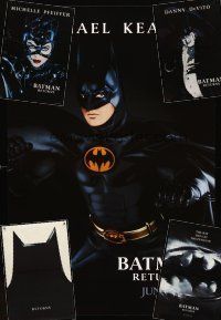 2h225 LOT OF 5 UNFOLDED BATMAN RETURNS ONE-SHEETS '92 Keaton, DeVito, Pfeiffer, Tim Burton!