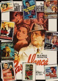 2h265 LOT OF 10 UNFOLDED HUMPHREY BOGART REPRO POSTERS '80s Casablanca, Maltese Falcon & more!