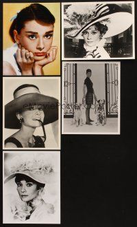 2h145 LOT OF 5 AUDREY HEPBURN 8X10 REPRO STILLS '80s wonderful images of the beautiful star!