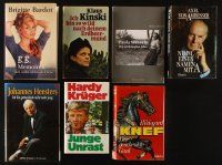 2h085 LOT OF 7 GERMAN HARDCOVER BOOKS '70s-90s Brigitte Bardot, Klaus Kinski & more!