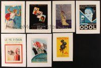 2h071 LOT OF 7 LINENBACKED FRENCH AND ITALIAN ADVERTISEMENTS '20s-30s cool artwork!