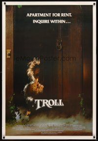 2h222 LOT OF 6 UNFOLDED TROLL ONE-SHEETS '85 wacky monster behind door, produced by Albert Band!
