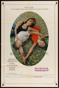 2j004 10:30 P.M. SUMMER 1sh '66 cool image of Melina Mercouri, Romy Schneider & Peter Finch!