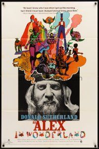 2j028 ALEX IN WONDERLAND style B 1sh '71 wild image of Donald Sutherland, Jeanne Moreau!