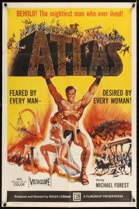 2j080 ATLAS 1sh '61 great artwork of mightiest gladiator Michael Forest!