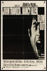 2j131 BLOW OUT 1sh '81 John Travolta, Brian De Palma, murder has a sound all of its own!