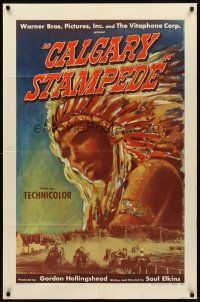 2j168 CALGARY STAMPEDE 1sh '48 really cool artwork of Native American Indian Chief!