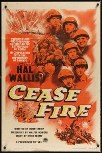 2j193 CEASE FIRE 1sh '53 Hal Wallis, cool 3-D artwork of Korean War soldiers!