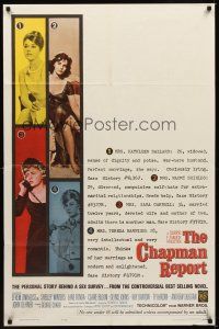 2j197 CHAPMAN REPORT 1sh '62 Jane Fonda, Shelley Winters, from Irving Wallace sex novel!