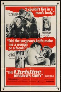 2j209 CHRISTINE JORGENSEN STORY 1sh '70 great c/u of Christine, who was born male on the outside!