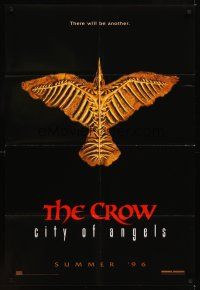 2j247 CROW: CITY OF ANGELS teaser 1sh '96 Tim Pope directed, cool image of the bones of a crow!
