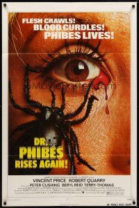 2j307 DR. PHIBES RISES AGAIN 1sh '72 Vincent Price, classic close up image of beetle in eye!