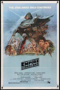 2j319 EMPIRE STRIKES BACK style B 1sh '80 George Lucas sci-fi classic, cool art by Tom Jung!