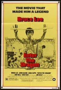 2j322 ENTER THE DRAGON 1sh R79 Bruce Lee classic, the movie that made him a legend!