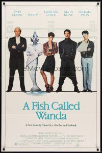 2j351 FISH CALLED WANDA 1sh '88 John Cleese, Jamie Lee Curtis, Kline & Palin in line up!