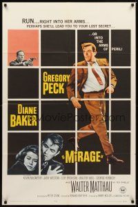 2j569 MIRAGE 1sh '65 is the key to Gregory Peck's secret in his mind, or in Diane Baker's arms?