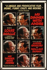 2j587 MY DINNER WITH ANDRE 1sh '81 Wallace Shawn, Andre Gregory, Louis Malle directed!