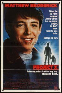 2j680 PROJECT X 1sh '87 Matthew Broderick & Helen Hunt teach military chimp!