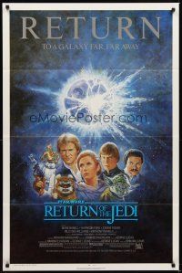 2j702 RETURN OF THE JEDI 1sh R85 George Lucas classic, different montage art by Tom Jung!