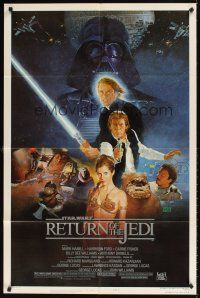 2j703 RETURN OF THE JEDI style B 1sh '83 George Lucas classic, Mark Hamill, Harrison Ford, Sano art